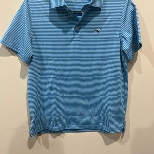 Blue Striped Youth Polo Shirt